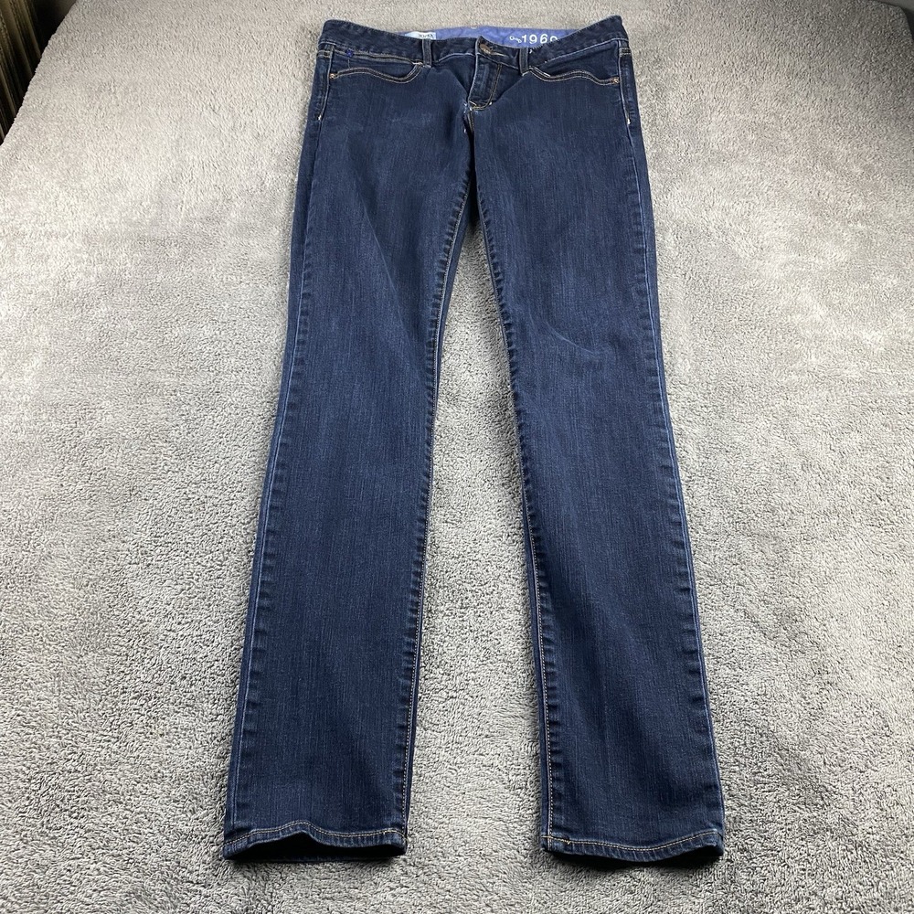 Gap 1969 Always Skinny Jeans Womens 30/10L Blue Dark Wash Low‎ Rise